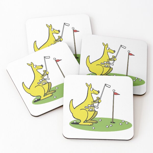 Item preview, Funny cartoon kangaroo playing golf on putting green. designed and sold by Al Benge.
