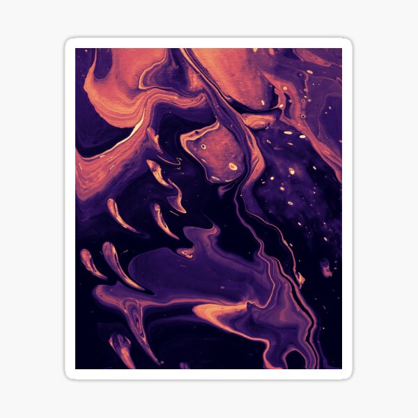 Ghosts - Sunset Color Acrylic Pour Sticker