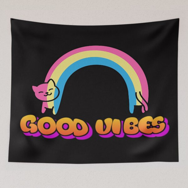 Item preview, Good Vibes Rainbow Cat designed and sold by yokie1111.