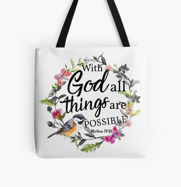 With God All Things Are Possible  Canvas Zipper Pouch – Scripture And Grace