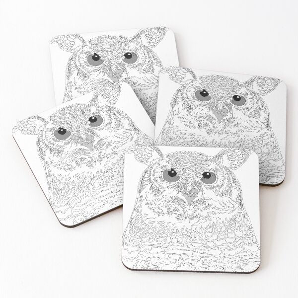 Item preview, Buho, blanco, mascota, lineal, ave. designed and sold by AndreDraw2014.