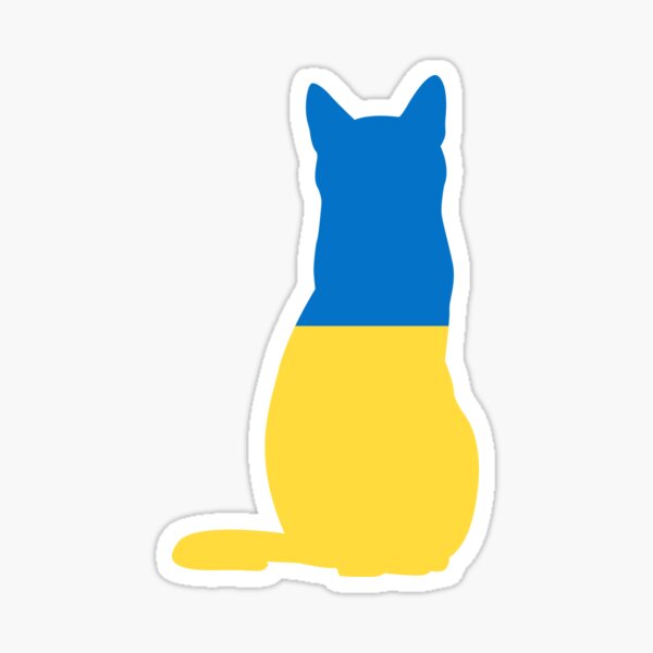 Item preview, Ukraine Cat Flag designed and sold by wickedcartoons.