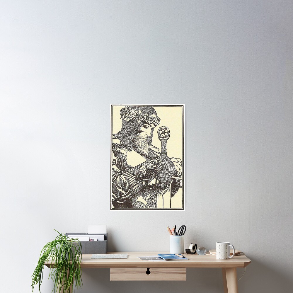 "Knight Sir Galahad Excalibur" Poster for Sale by NarimanArt Redbubble