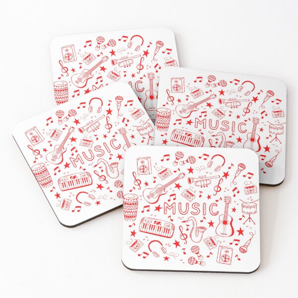Item preview, Hand drawn musical instruments in doodles style designed and sold by SSK Designs.