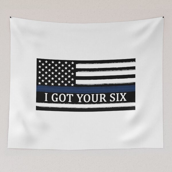 Item preview,  Thin Blue Line flag | I Got Your Six decal designed and sold by Rexoo.
