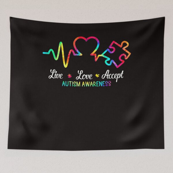 Item preview, Live Love Accept Autism Awareness Tie Dye Autism designed and sold by BiancaMoss51.