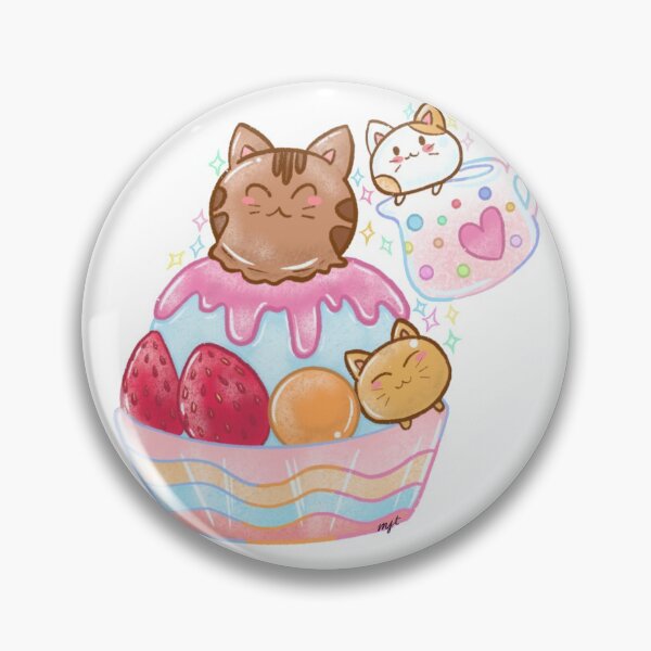 Item preview, Cat bingsu and assorted fruits and a cat in the milk cup  designed and sold by Morgan Jt.