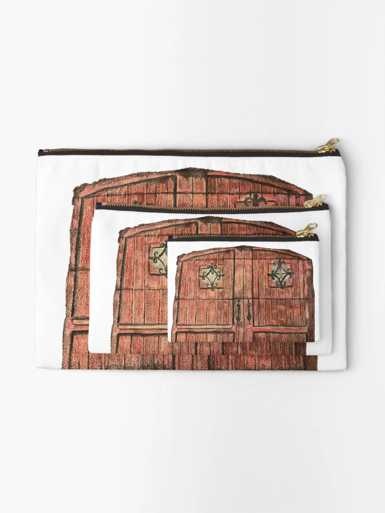 Thumbnail 2 of 4, Zipper Pouch, Red Rustic Barn Doors designed and sold by Rpgpbp.