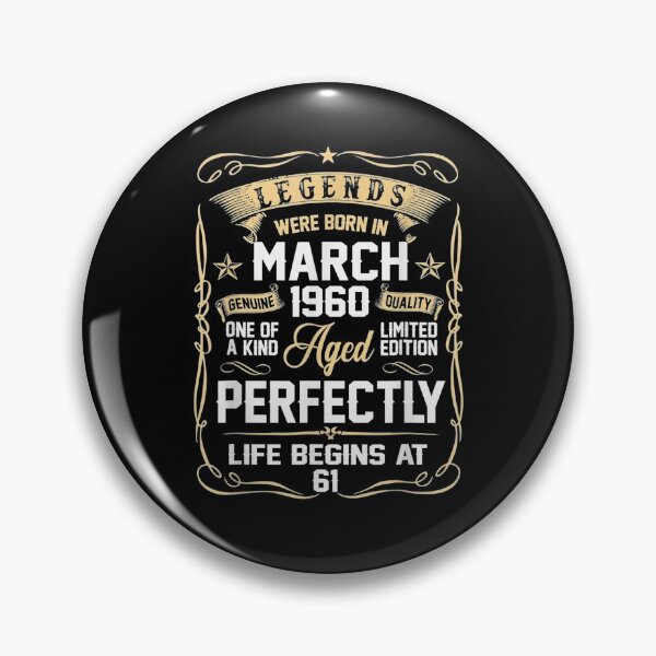 Item preview, Legends Were Born In March 1960 61th Birthday Gifts  designed and sold by fishingcat19.