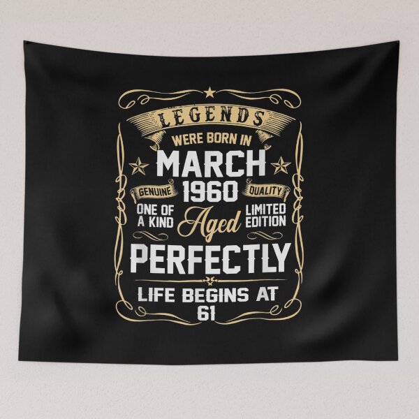 Item preview, Legends Were Born In March 1960 61th Birthday Gifts  designed and sold by fishingcat19.