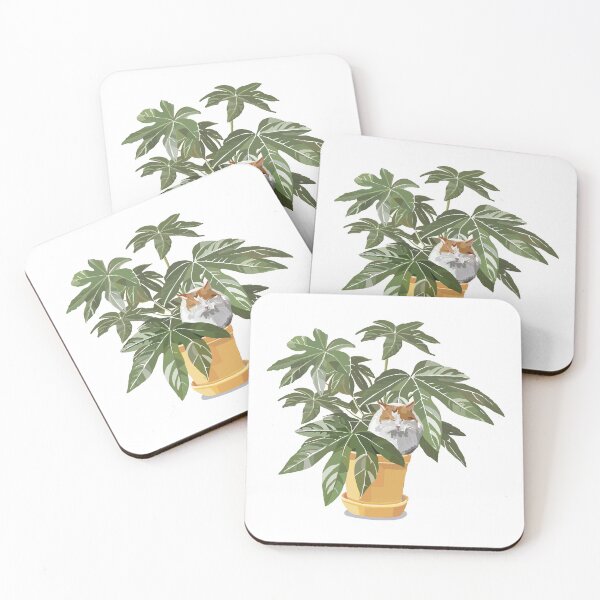 Item preview, Ginger cat and house plant designed and sold by Rosalind  Ingram.