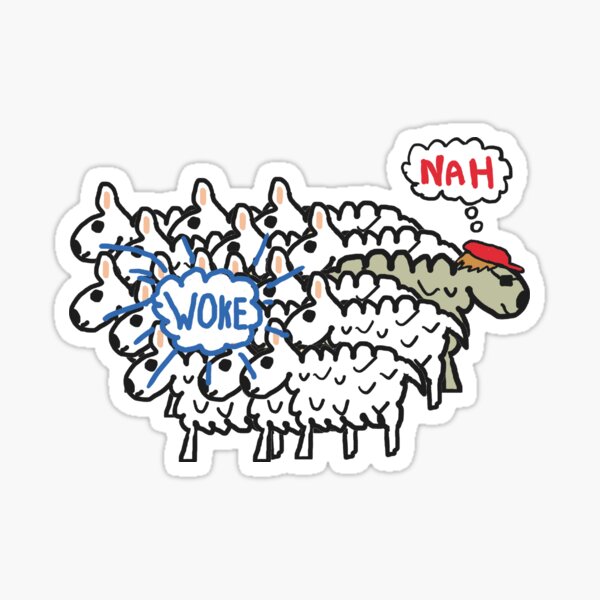 Funny Anti Woke Sheep Sticker