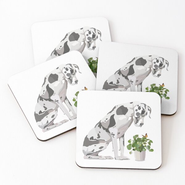 Item preview, Great Dane with house plant and butterfly designed and sold by Rosalind  Ingram.