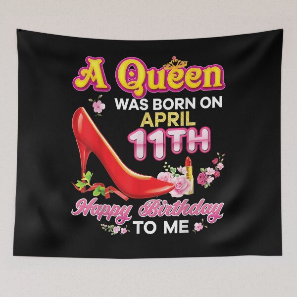 Item preview, A Queen Was Born On April 11 11th Happy Birthday To Me Pink  designed and sold by fishingcat19.