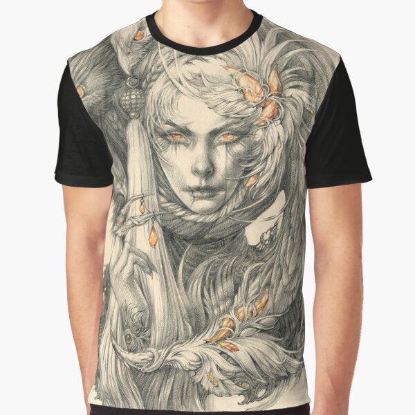Lady with hawks and amber jewelry Graphic T-Shirt