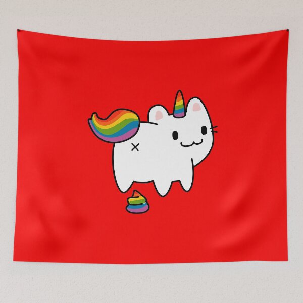 Item preview, Caticorn Rainbow Flag Gay Pride & Poop Gay design designed and sold by No Limits T-Shirts.