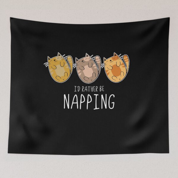 Item preview, Three Hand-drawn Cute Cats I'd Rather Be Napping designed and sold by csaron92.
