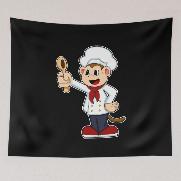 Item preview, Monkey as Cook with Cooking apron & Wooden spoon designed and sold by Snabdesign84.