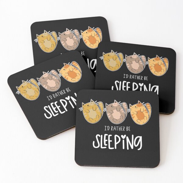 Item preview, Three Hand-drawn Cute Cats I'd Rather Be Sleeping designed and sold by csaron92.