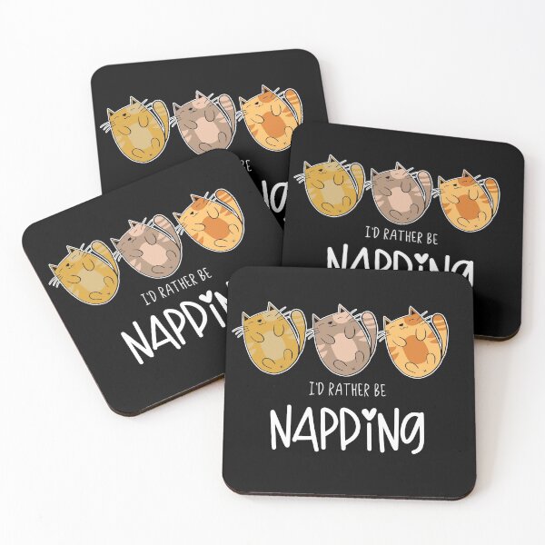 Item preview, Three Hand-drawn Cute Cats I'd Rather Be Napping designed and sold by csaron92.