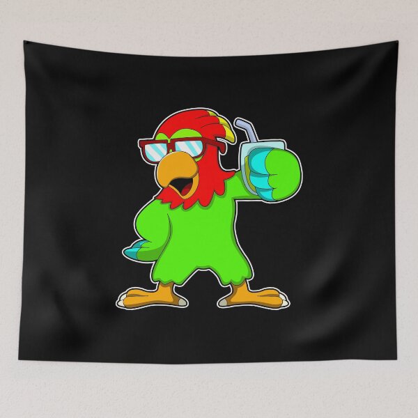 Item preview, Parrot with Sunglasses & Drink designed and sold by Snabdesign84.