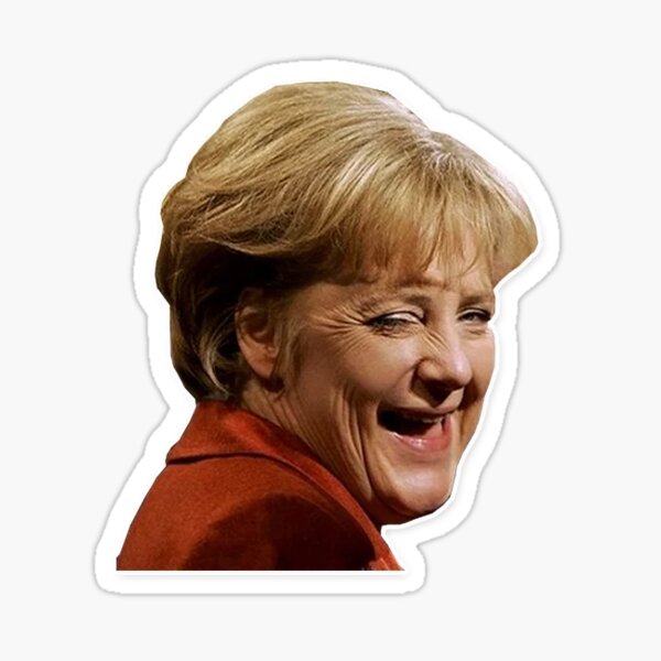Angela Merkel lacht Sticker