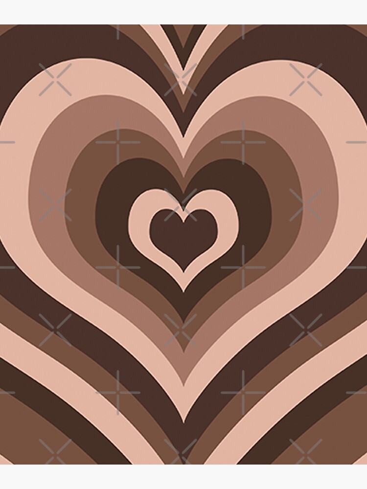 Brown Heart Stickers 