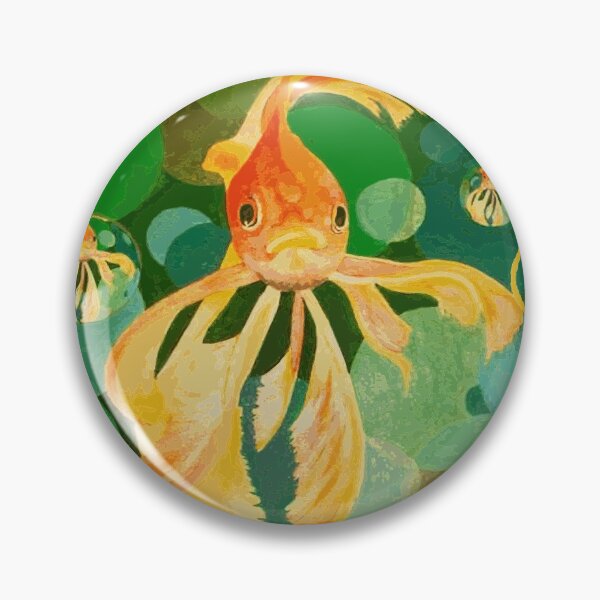 Item preview, Cute Goldfish Swimming In Green Colored Sea designed and sold by taiche.