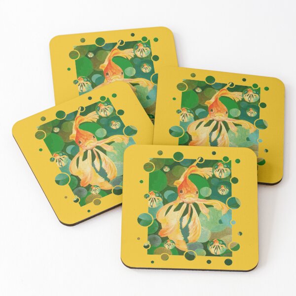 Item preview, Cute Goldfish Swimming In Green Colored Sea designed and sold by taiche.
