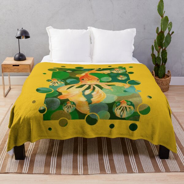 Item preview, Cute Goldfish Swimming In Green Colored Sea designed and sold by taiche.