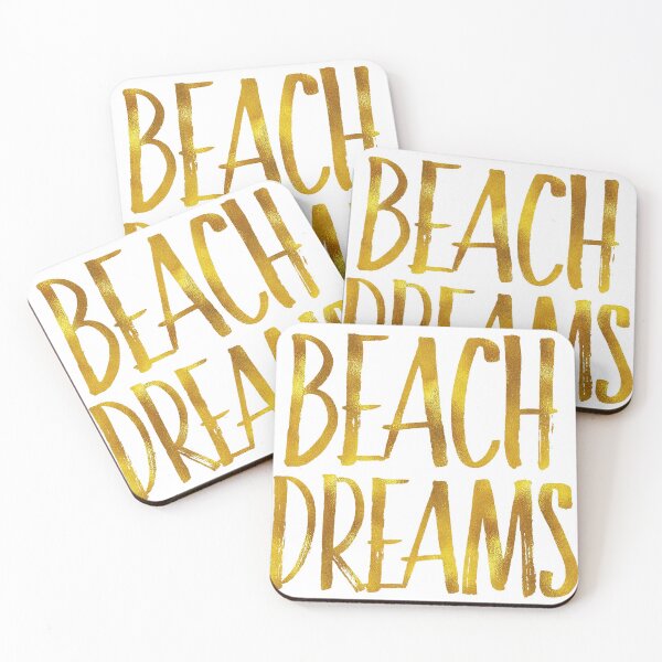 Item preview, Beach Dreams - Metallic gold in inspiring coastal quote designed and sold by SilverSpiral.
