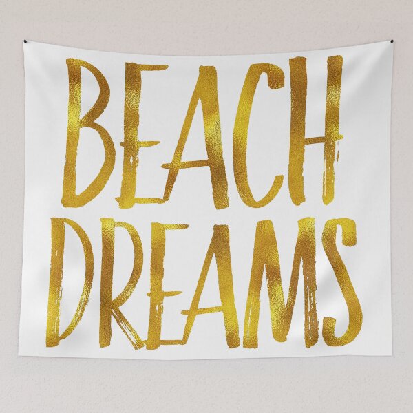 Item preview, Beach Dreams - Metallic gold in inspiring coastal quote designed and sold by SilverSpiral.