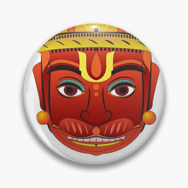 Item preview, Monkey face god of power, lord Hanuman in Indian folk art Pinguli style. designed and sold by Gurunath Bhadekar.