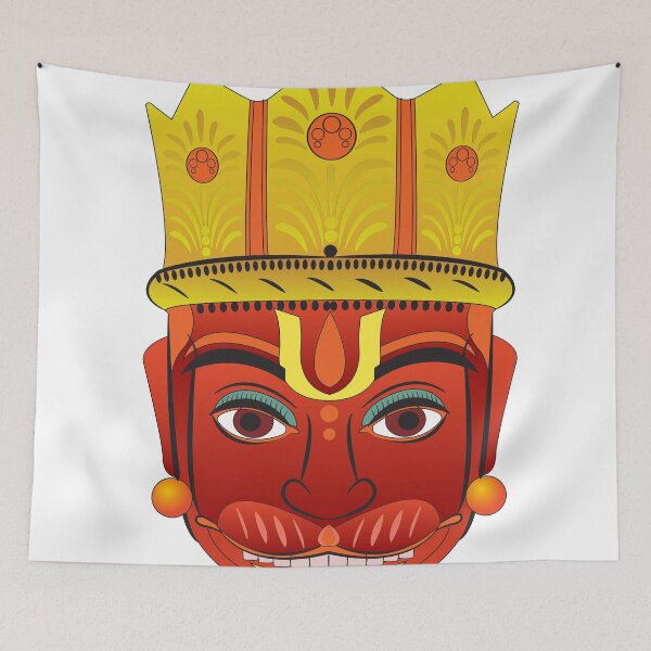 Item preview, Monkey face god of power, lord Hanuman in Indian folk art Pinguli style. designed and sold by Gurunath Bhadekar.