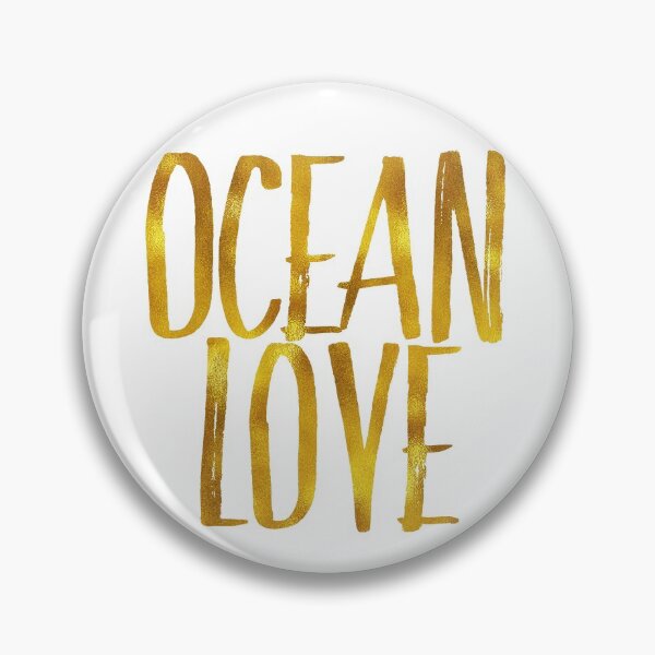 Item preview, Ocean Love - Metallic gold inspired coastal quote designed and sold by SilverSpiral.