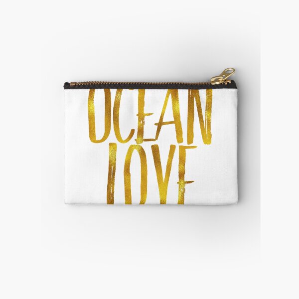 Item preview, Ocean Love - Metallic gold inspired coastal quote designed and sold by SilverSpiral.