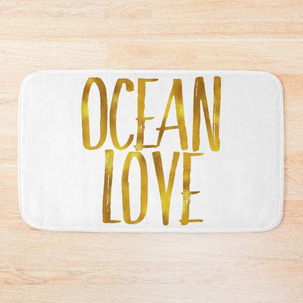 Item preview, Ocean Love - Metallic gold inspired coastal quote designed and sold by SilverSpiral.