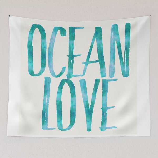 Item preview, Ocean Love - Beautiful watercolor inspiring beach quote designed and sold by SilverSpiral.
