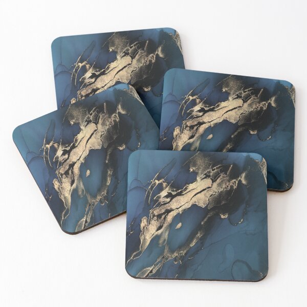 Item preview, Mixed media painting of layered gemstone rocks with soft textured gold designed and sold by SilverSpiral.