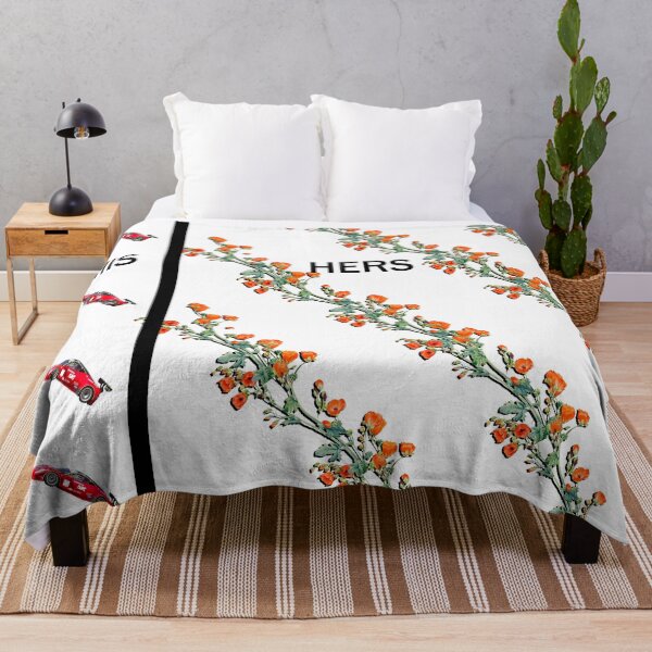 Item preview, His and Hers bed cover, uneven split design with him on right side her on left side designed and sold by Tramontane Designs.