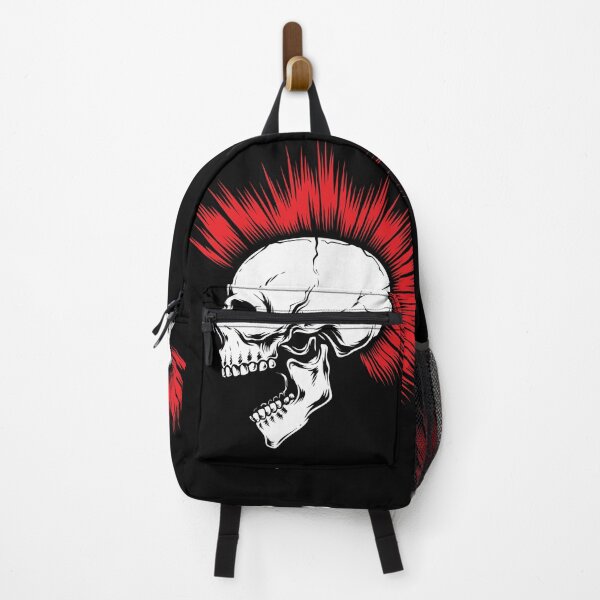 Item preview, Punk Skull with Red Mohawk designed and sold by Ikaroots.