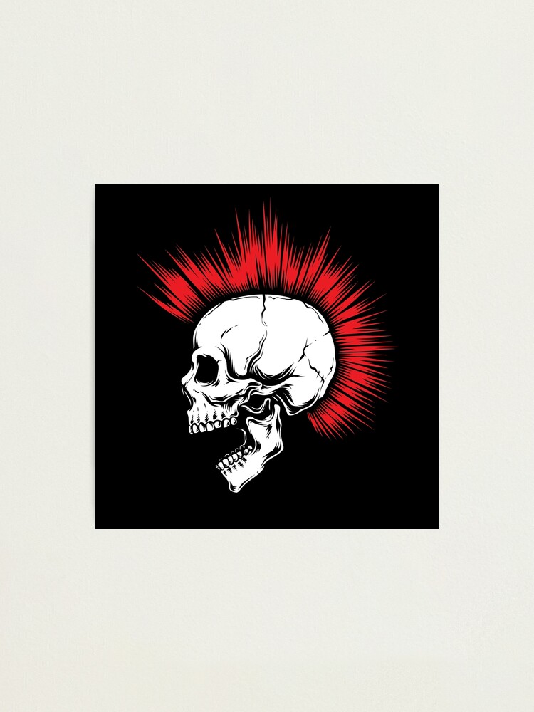 Skull music punk vector vintage grunge design Stock Vector