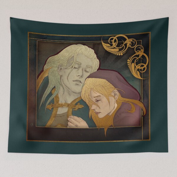 Item preview, Arthas & Jaina in Art Nouveau style designed and sold by AlexaelArtworks.