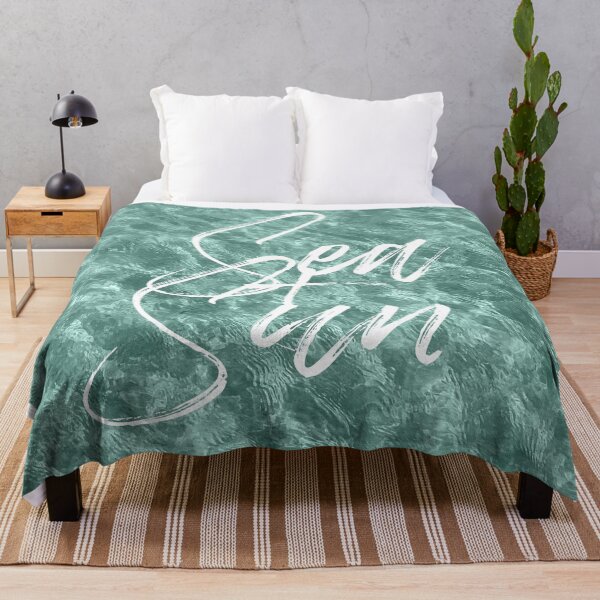 Item preview, Inspiring quote from the beach in beautiful ocean shades designed and sold by SilverSpiral.