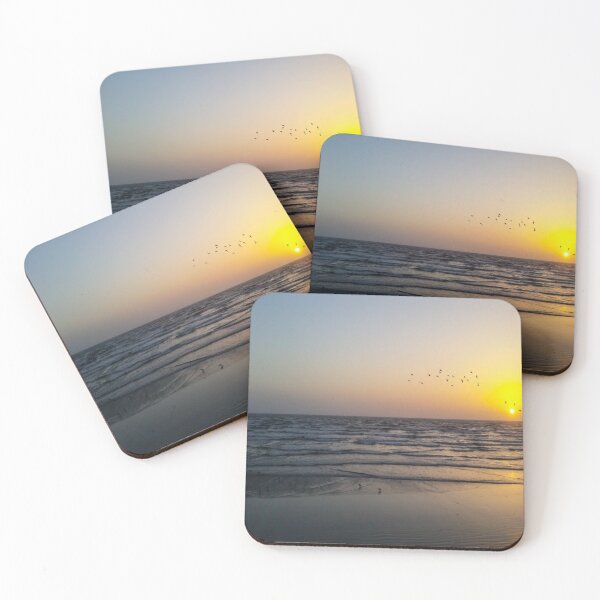 Item preview, Time of sunset with ocean waves and flying birds, blue sky looks great. designed and sold by UGkhan8.