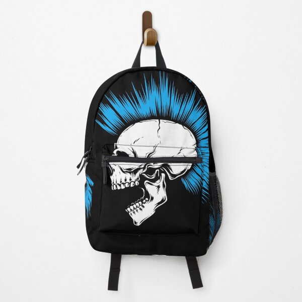 Item preview, Punk Skull with Blue Mohawk designed and sold by Ikaroots.