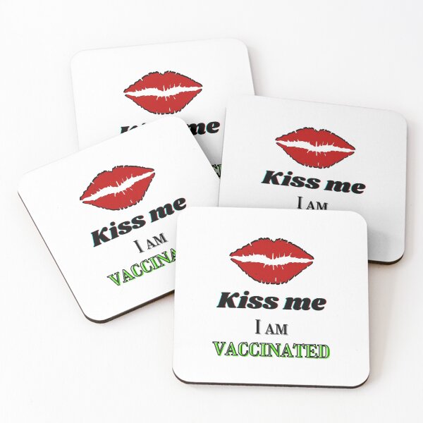 Item preview, Kiss me, I am vaccinated - black and bright light green text designed and sold by AnnaBBS.