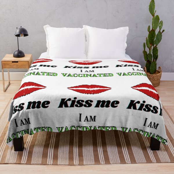 Item preview, Kiss me, I am vaccinated - black and bright light green text designed and sold by AnnaBBS.