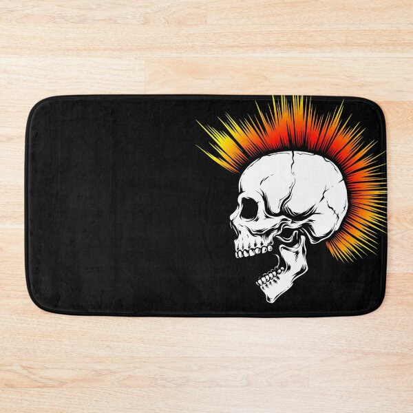 Item preview, Punk Skull with Yellow and Orange Mohawk designed and sold by Ikaroots.