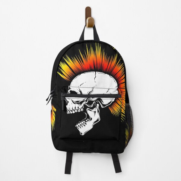Item preview, Punk Skull with Yellow and Orange Mohawk designed and sold by Ikaroots.